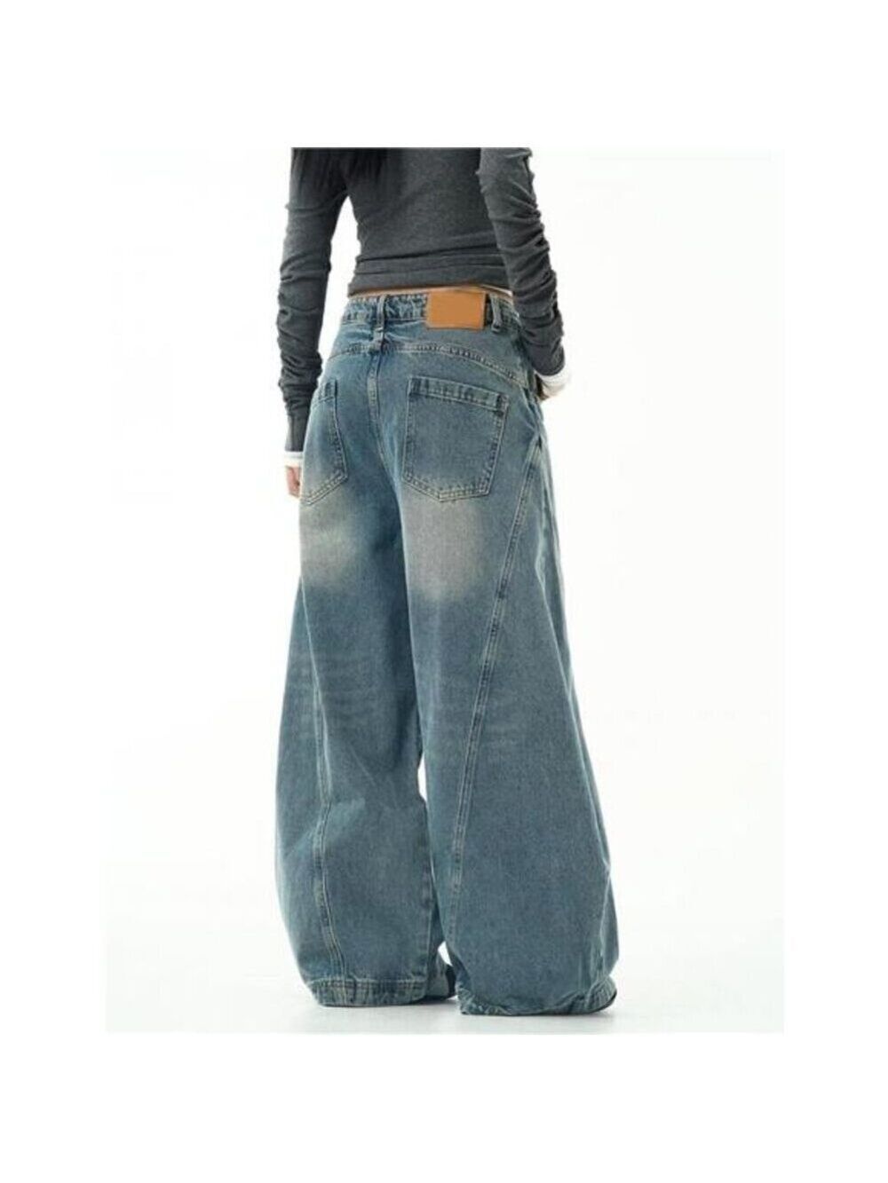 Women's Baggy Jeans Vintage Oversized Pants Aesthetic Hip Hop Jeans Relaxed Fit - Picture 4 of 6